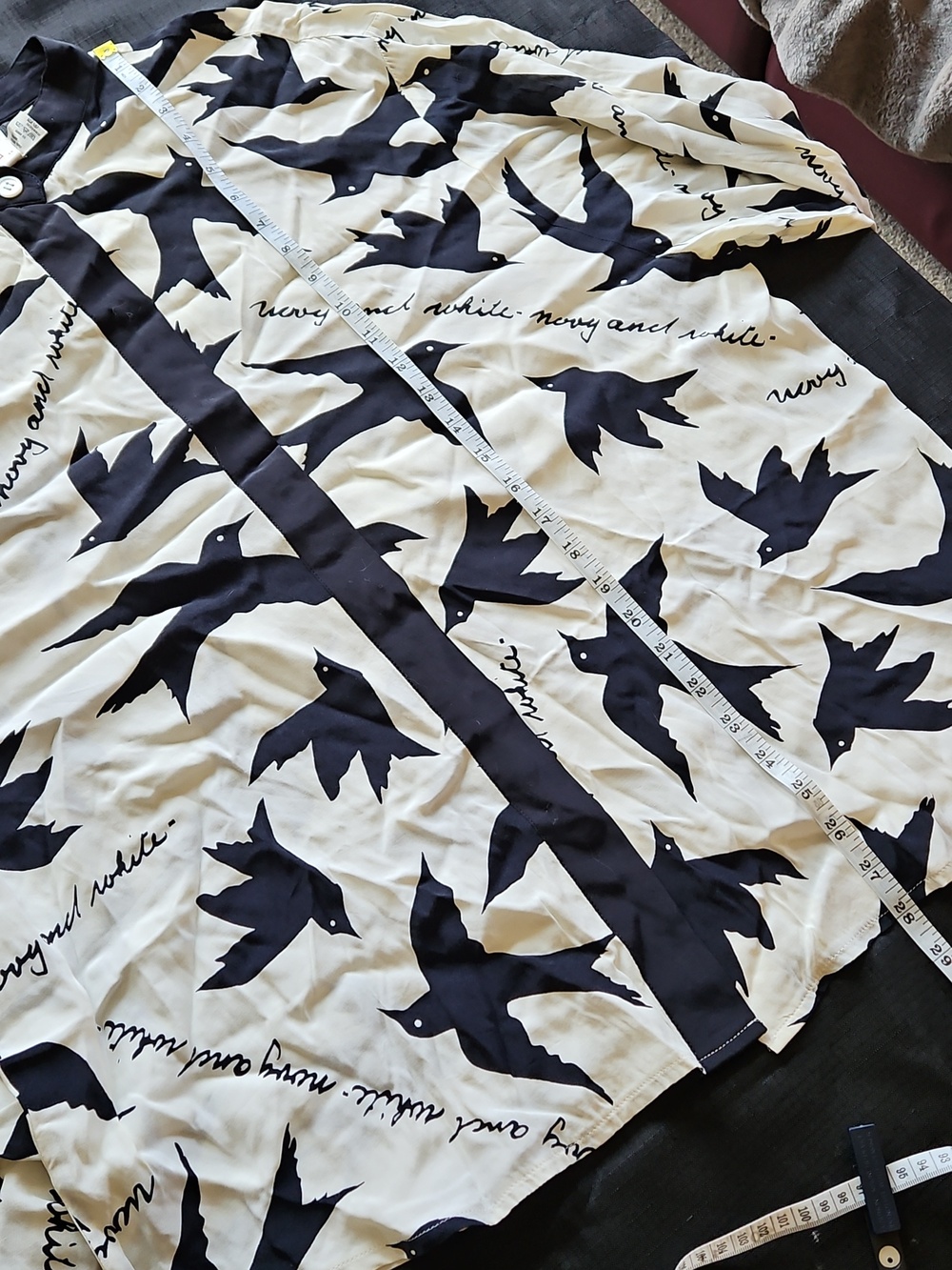 Mondi Vintage Black and White Bird Print Blouse - Picture 13 of 16